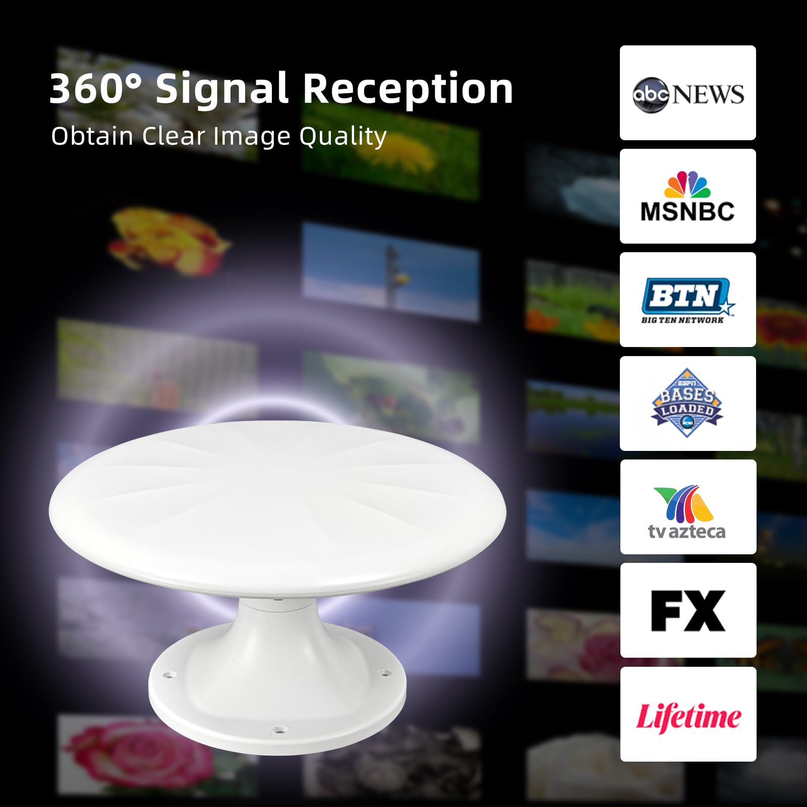 Antenna TV a lungo raggio per camper, antenna digitale HDTV, amplificatore di segnale da 4,9 m, cavo coassiale – per camper, camper, rimorchio, camion, roulotte, barca