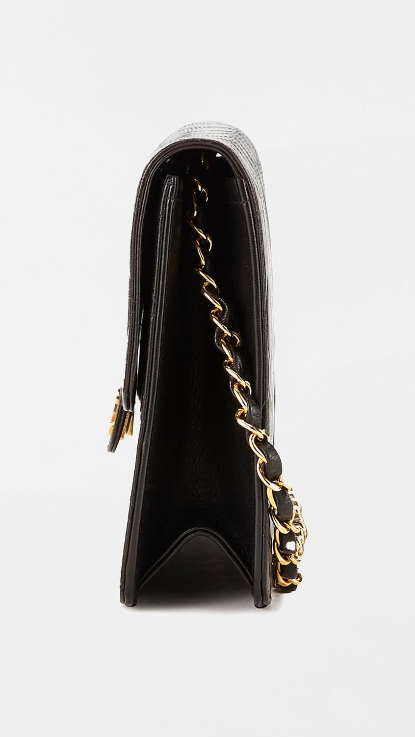 CHANEL What Goes Around Comes Around Women's Pre-Loved Black Lambskin Ex 10" Shoulder Bag - Image 5