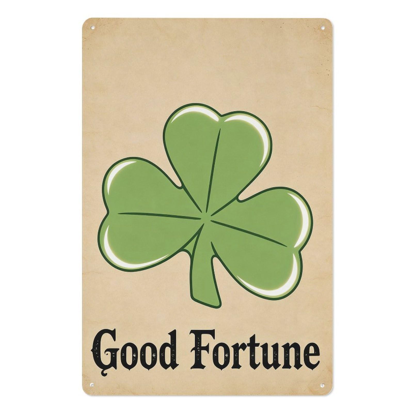 peiyeety Four Leaf Clover Metal Tin Sign 8x12 Inch – Vintage Lucky Wall Decor Wall Art Plaque for Home or Holiday Celebration