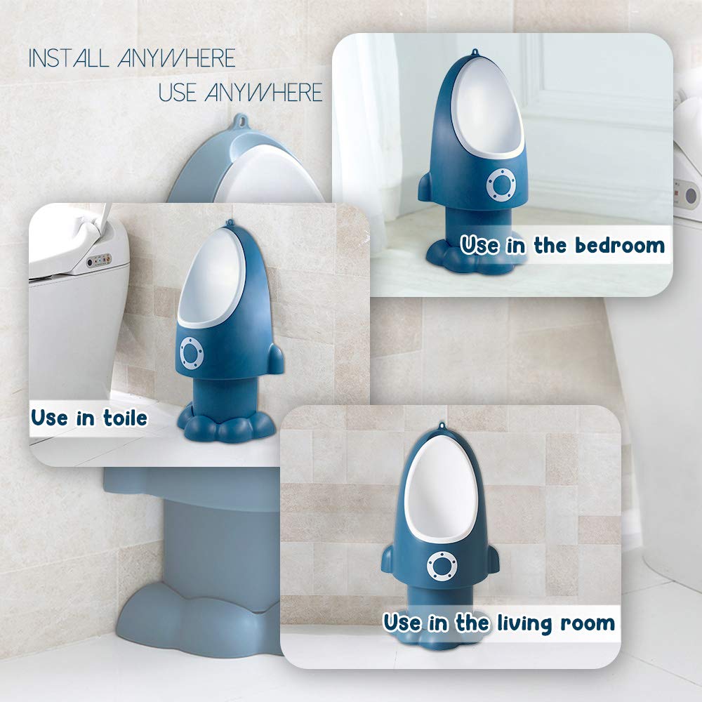 Hallo Potty Training Urinal Kids Toddler Pee Trainer Bathroom Funny Baby Training Potties (Navy Blue)