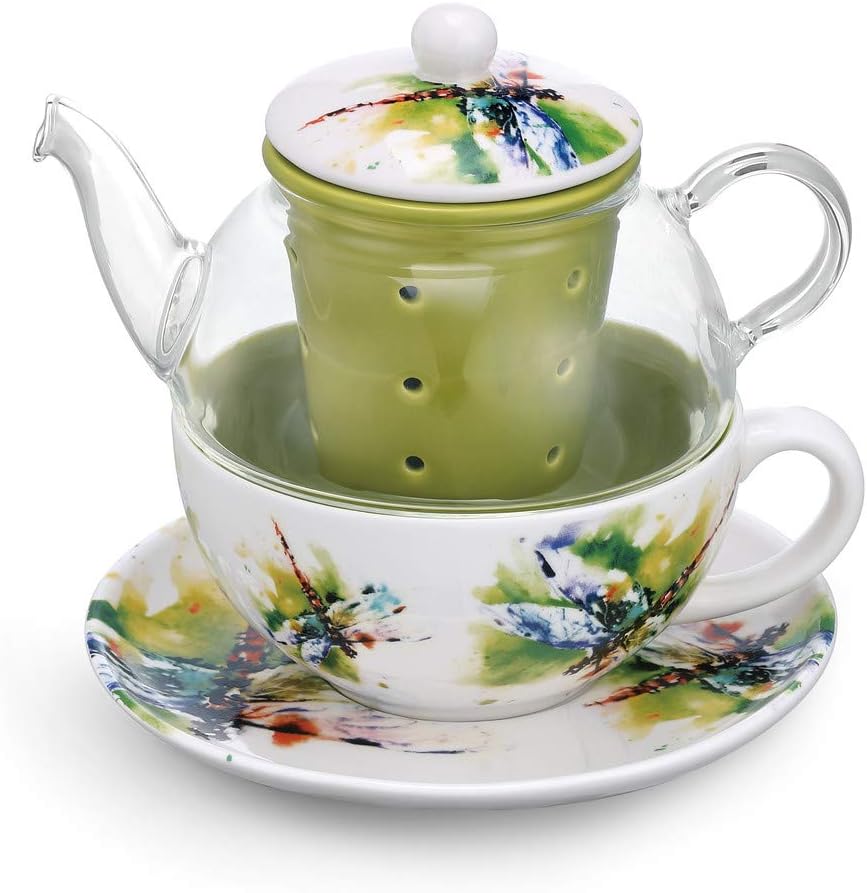 Weekly Top Sale DEMDACO Dean Crouser Dragonfly Watercolor Green 14 ounce Ceramic Stoneware Single Serving Tea Pot Set One-Day Sale: Up to 60% Off DEMDACO Dean Crouser Dragonfly Watercolor Green 14 ounce Ceramic Stoneware Single Serving Tea Pot Set