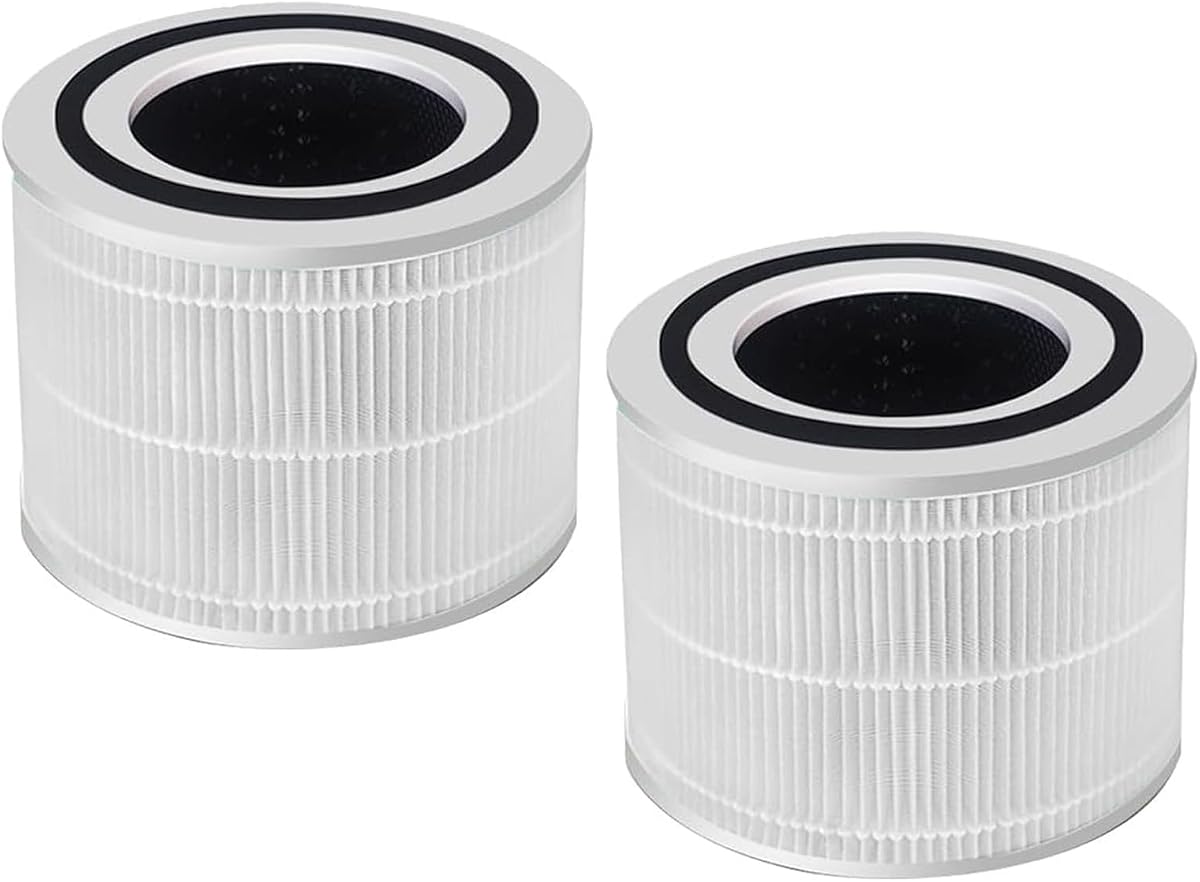 Replacement Filter Compatible with Simply Conserve AM-AP1115-WH 1000 Series Tabletop Air Purifier, 2-Pack H13 True HEPA Activated Carbon 4-Stage Filtration for Kitchen, Living Room, Bedroom, Office