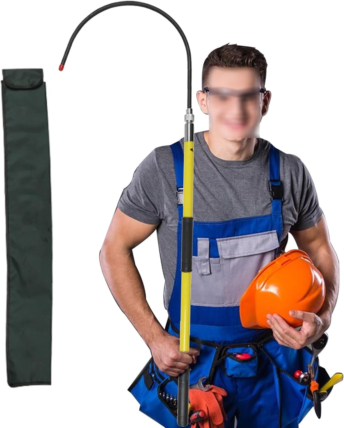 Rescue Hook, Insulated Rod/ Pole Lightweight High Voltage Rescue Hook with Canvas Bag, 1 1.5 2 3 M Long Anti-electrocution Electrical Safety Rescue Pole for New Energy Vehicle Repairs, Emergency Prote