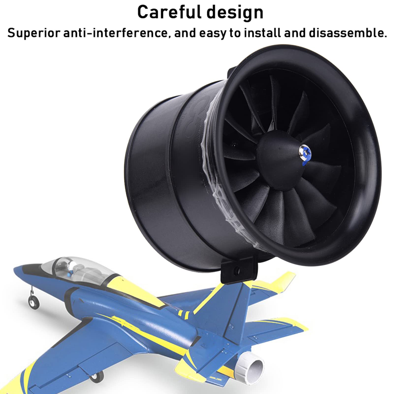 70 mm de 12 cuchillas de hélice con motor de arranque, hélice del ventilador del modelo de aeronave RC para piezas de aeronaves modelo RC KV3400 4S EDF 70 alcantarilla (KV3400 4S EDF 70 Rulta)