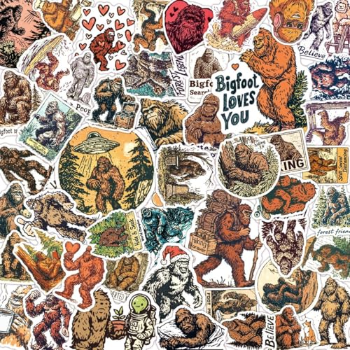 100 PCS Bigfoot Stickers Pack – Waterproof Bigfoot...