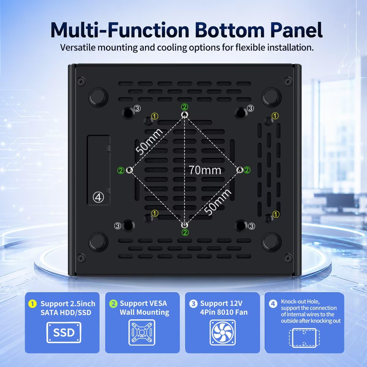 Firewall Fanless Mini PC i3 8130U Hardware DDR3L 16G RAM 128G SSD OPNsense | 6 x i226V 2.5GbE LAN, Micro Industrial Appliance Router, AES-NI, DP9 COM, E Key, USB-C, SIM Card Slot