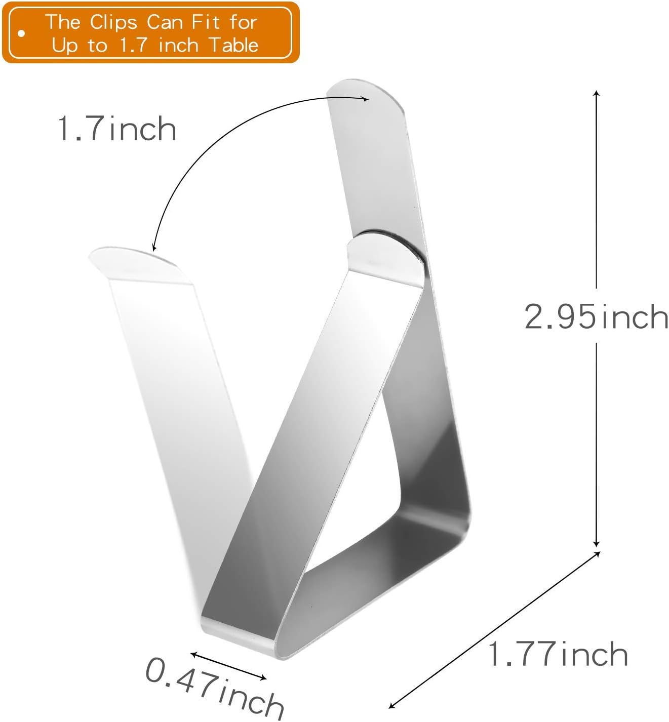 Flash Sale Buy 1 get 1 MWH Tablecloth Clips,Picnic Table Clips,Flexible Stainless Steel Cloth Cover Clamps Holders, Ideal for Picnics Marquees Weddings Graduation Party Tablecloth Tables - 24 Packs (b, l)