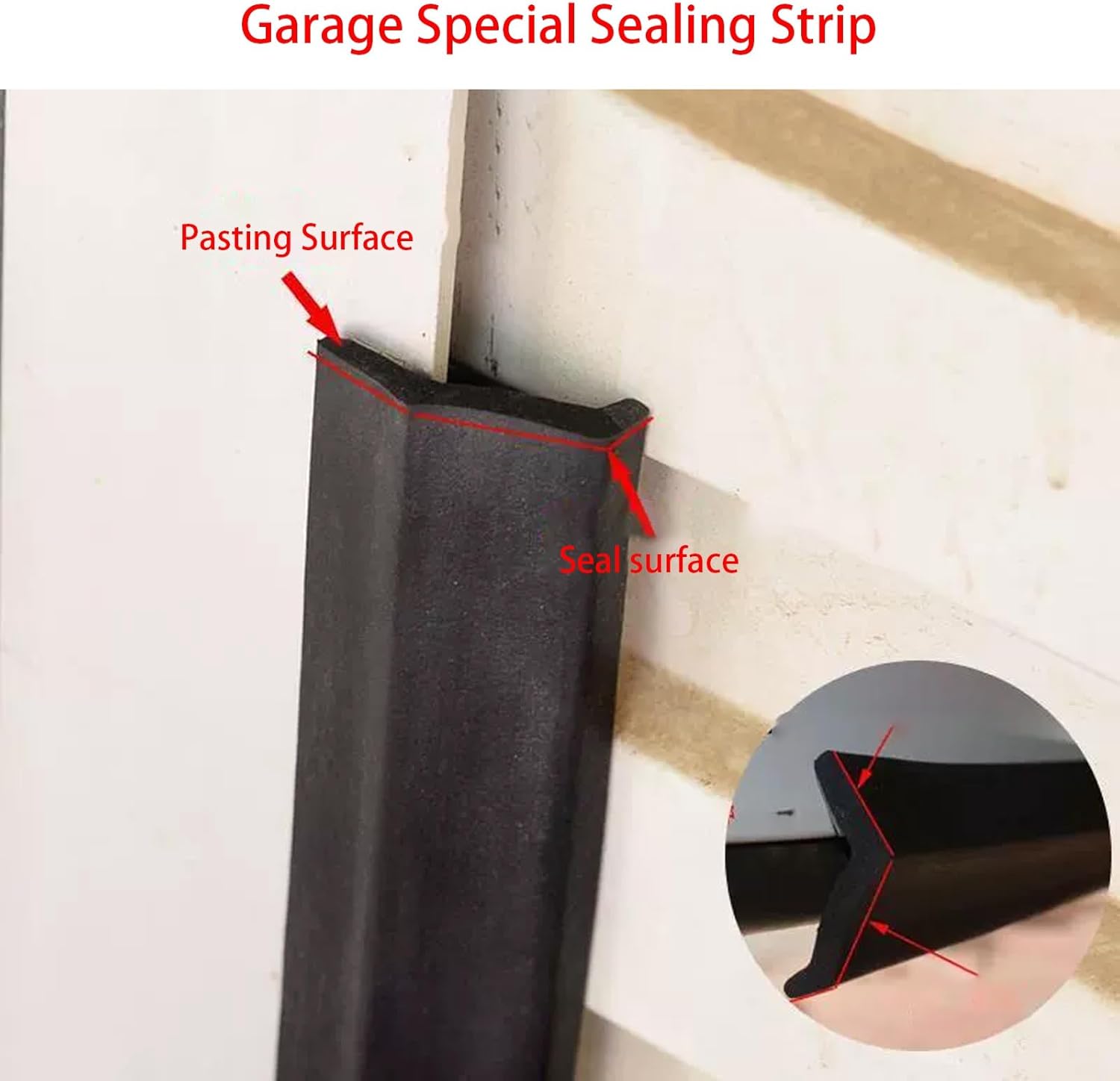 Garage Door Rubber Bottom Seal, Weatherstripping, Garage Door Seals Bottom, Rubber Seals with Adhesive Backing, Freely Cut