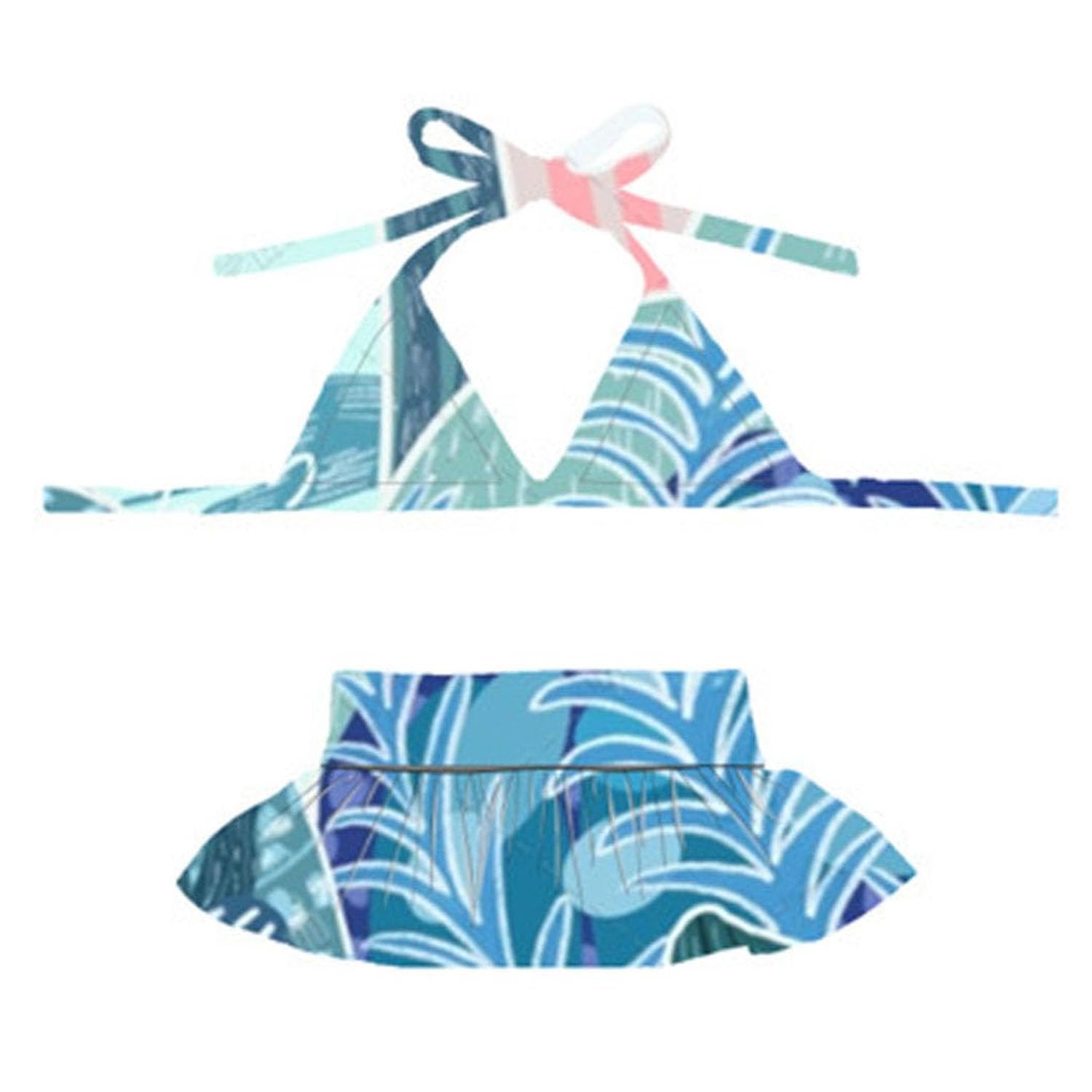 Dog Bikini Swimsuit Summer Puppy Bathing Dress Beach Clothes Cat Costume for Puppy Dog Cat (S,Waterweeds)