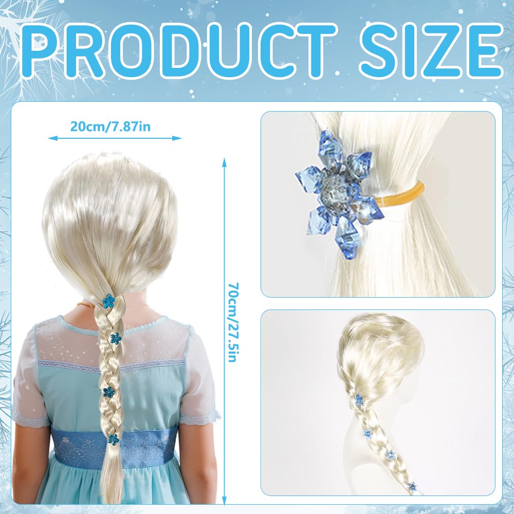 Elsa Parrucca Principessa Elsa Parrucca Principessa Bambini Capelli Principessa Costume Accessori per Bambini Ragazze Festa Compleanno Donne Natale Halloween Festa Cosplay Carnevale