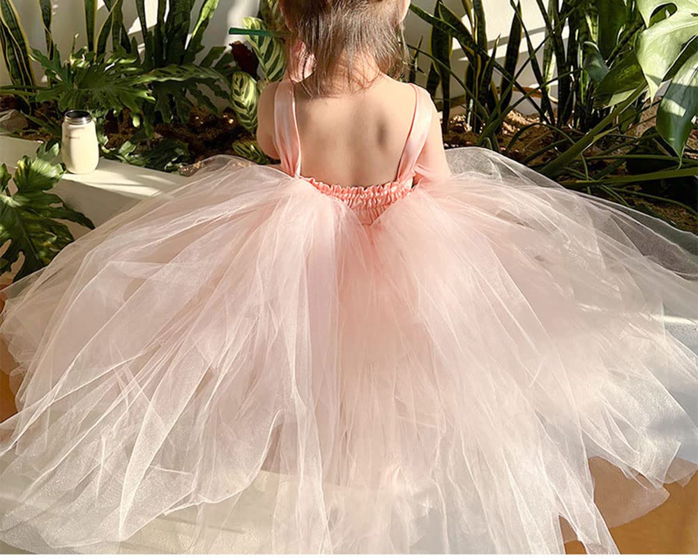 Ragazze Principessa d'Estate Abito da Tulle Satinato Elegante Cocktail Lungo Abiti da Festa da Spettacolo Serale Matrimonio Compleanno Battesimo Damigella d'Onore