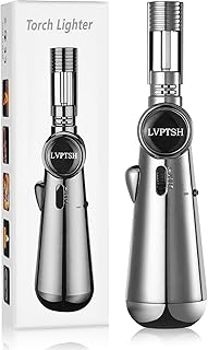 Butane Torch Lighter, Refillable Kitchen Torch Cooking Torches, Adjustable Angle & Flame And Safety Lock,Mini Blow Torch Lighter For BBQ,Baking,Brulee Creme,Crafts (Butane Not Included)