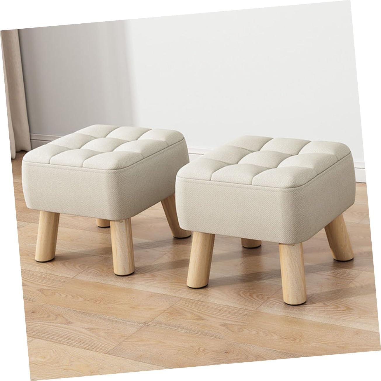 Boys and Girls Cloth Foot Stool Non-Slip Design Portable Padded Low Stool for Home Use Soft Fabric for Toddlers in Bathroom or Living Room