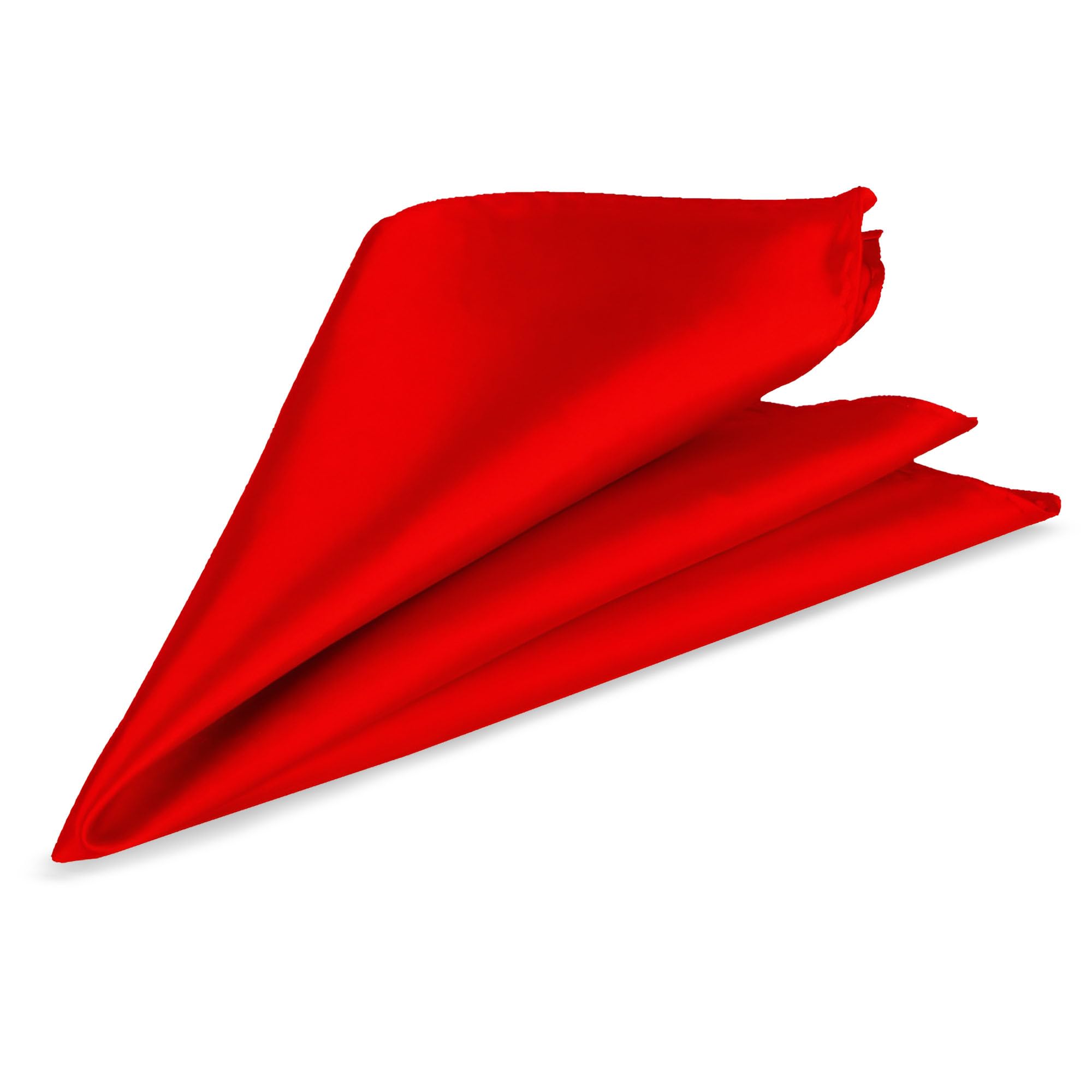 WedDecor Red Men's Pocket Square Plain Formal Suit Handkerchief