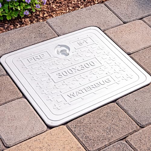 Image of LUXART 12x12 Inch Square Fiber Reinforced Polymer (FRP) Manhole Cover | 5 Ton Capacity FRP Chamber Lid | Weatherproof and Heat Resistant Cover for Water Tanks, Sumps, and Drainage Systems