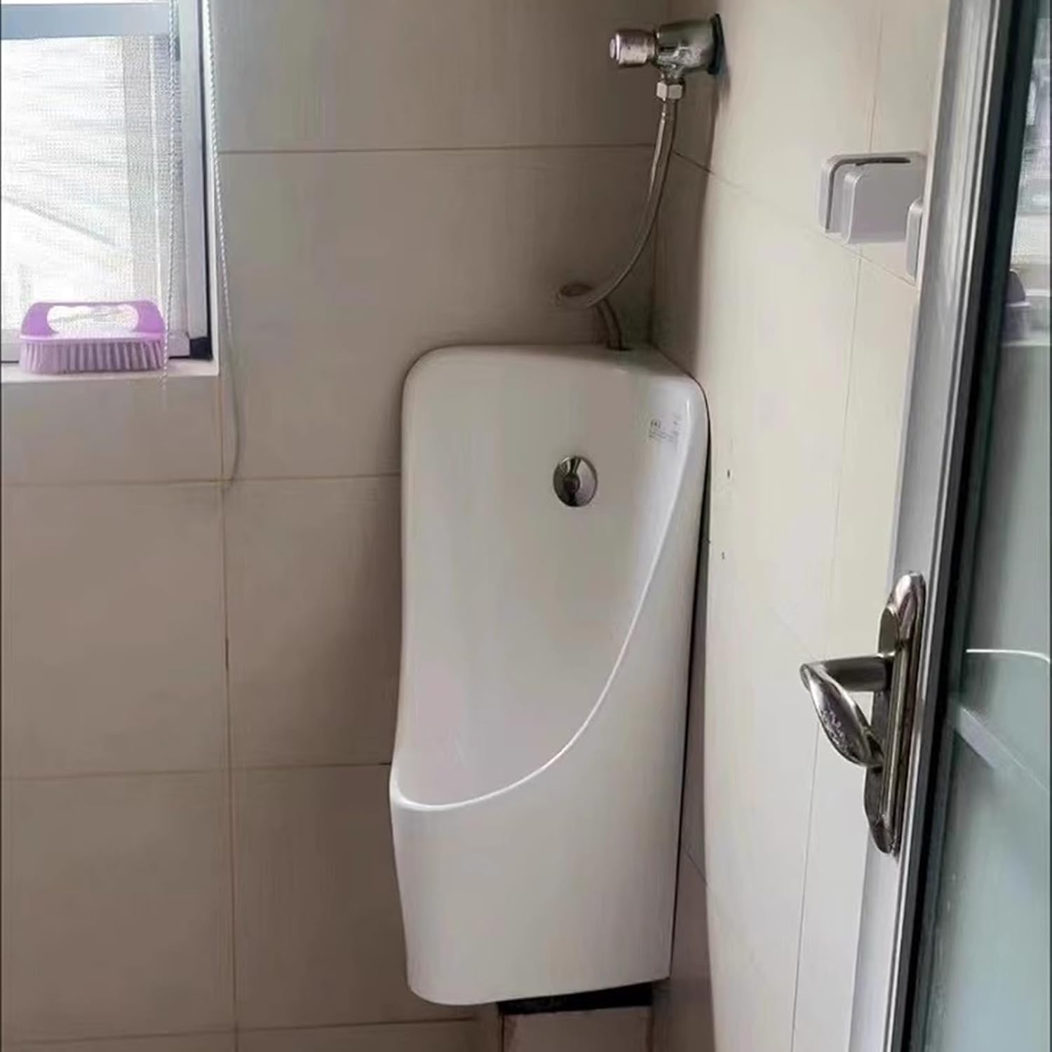 Household/Commercial Ceramic Urinals for Men Spill Proof, Wall Mounted Washout Urinal for Schools/Hotel/Airports/Stations, with Mounting Accessories(No Washbasin)