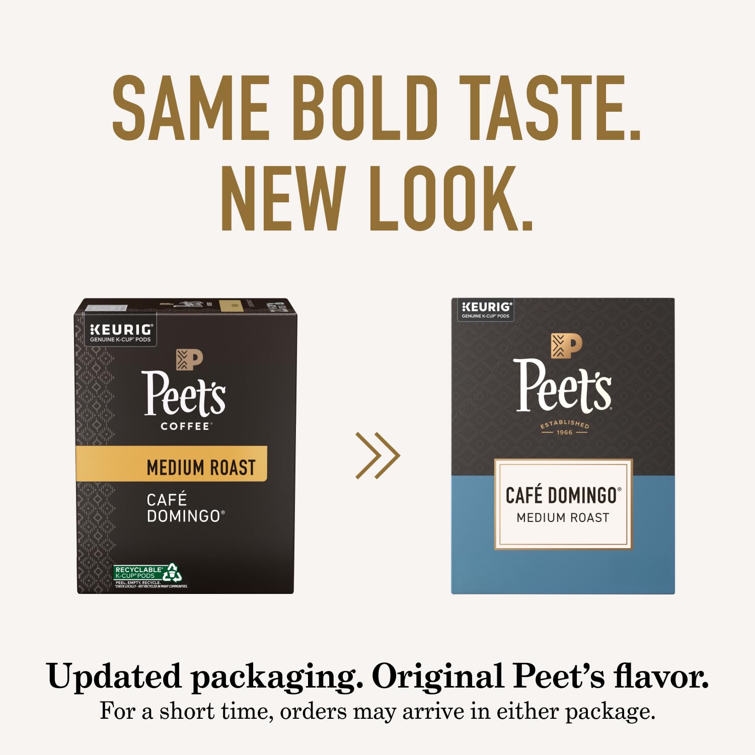 Peet's Coffee, Medium Roast Single Serve Coffee Pods, 100% Arabica Coffee - Café Domingo 32 Count (1 Box of 32 Pods)