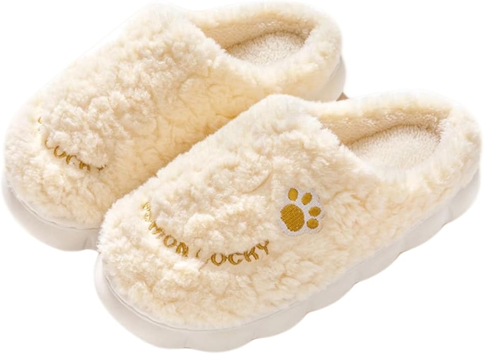 tinallo Cat Claw Warm Fluffy Slippers for Women Adorable