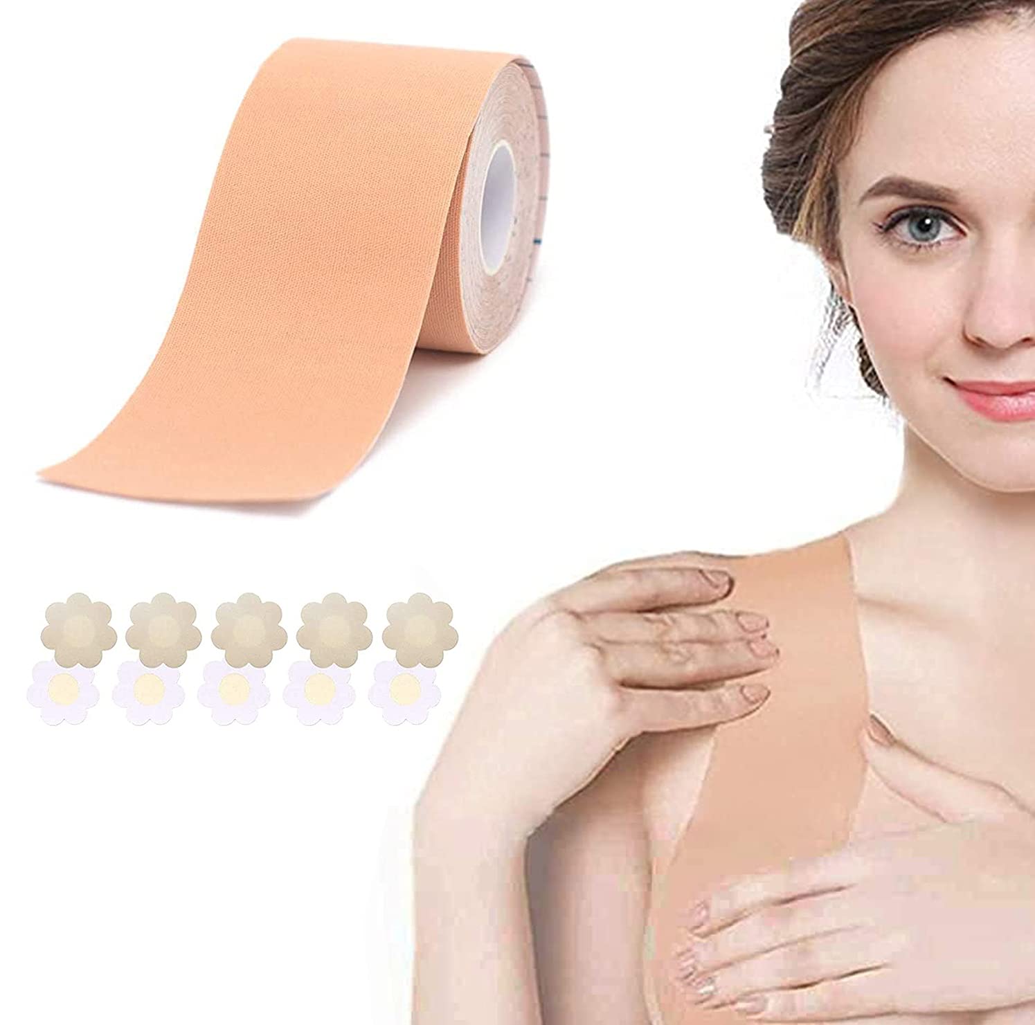 Breast Tape,Boob Tape Lift Up Invisible Bra Tape Self Adhesive Push up Sexy Backless Strapless Breast Pasties