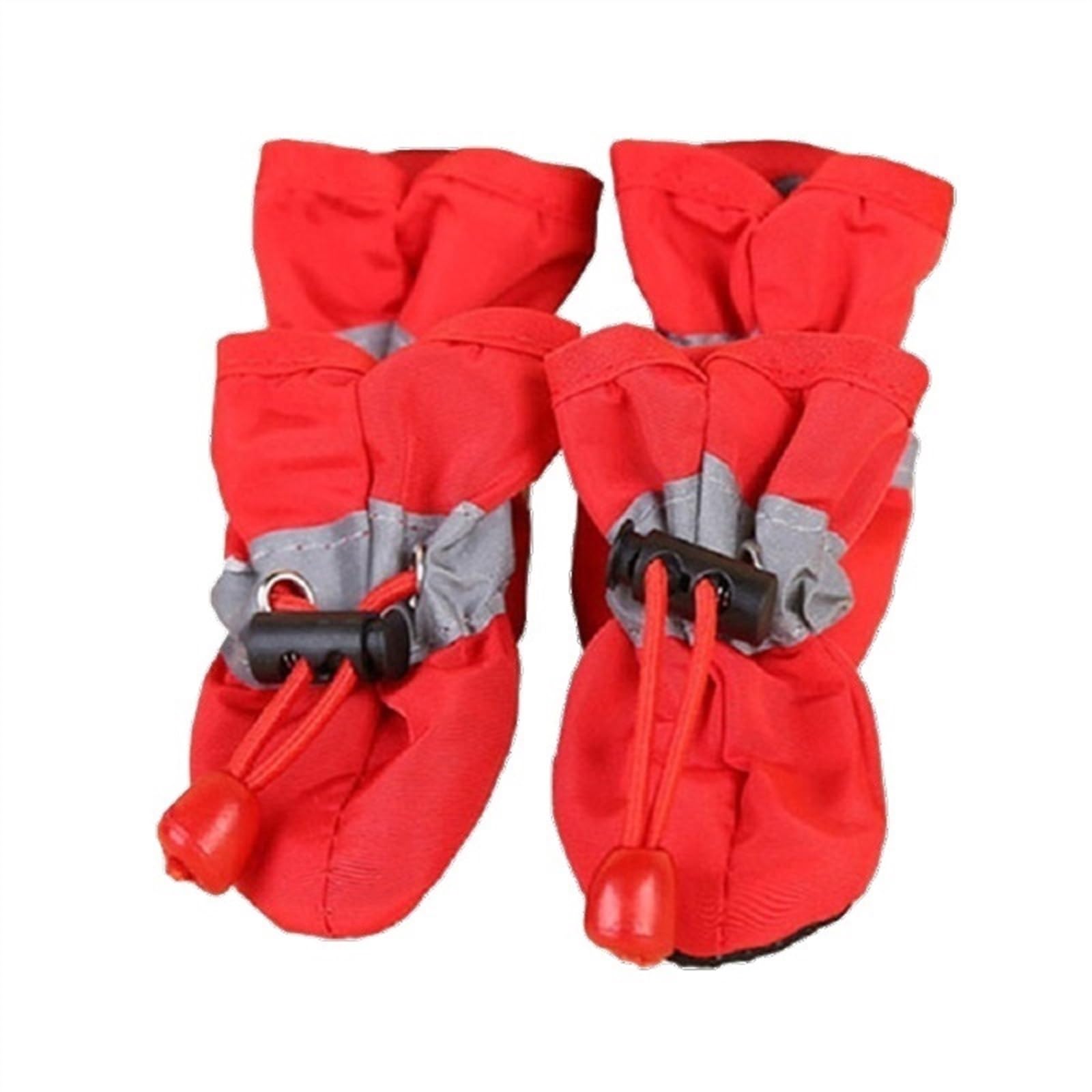 Dog Shoes 4pcs/set Waterproof Pet Dog Shoes Anti-slip Rain Boots Footwear Fit use for Small Cats Dogs Puppy Booties Paw Accessories(Red,S)