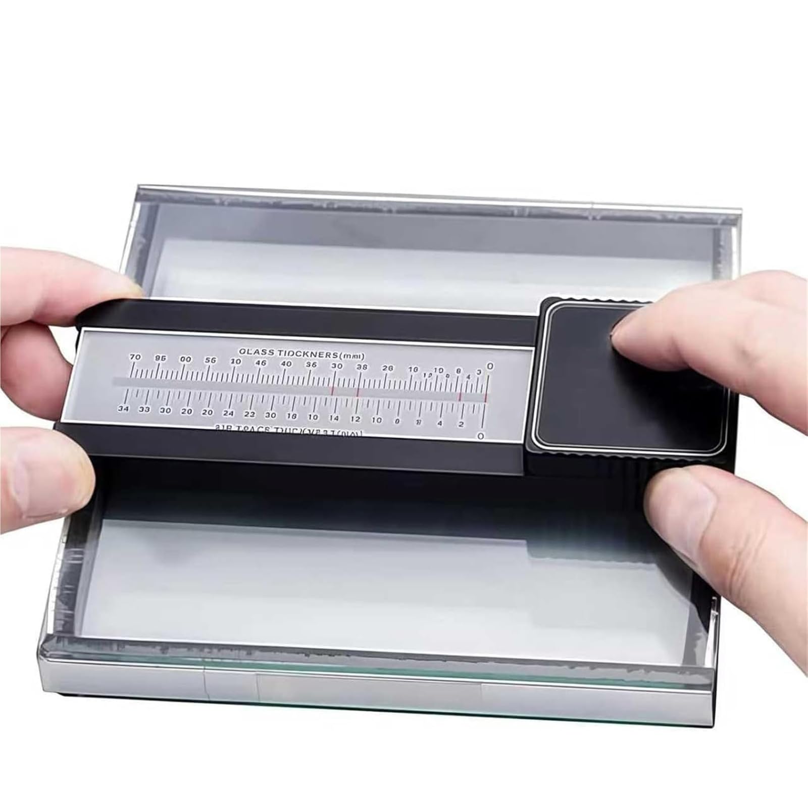 Misuratore di spessore del vetro digitale, campo di misurazione 70 mm, intercapedine d'aria 34 mm, precisione ± 0,5 mm, strumento per la misurazione del vetro