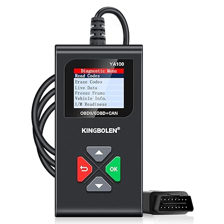 KINGBOLEN YA100 OBD2 Scanner, OBD2 Code Reader Automotive Engine Fault Code Reader, OBDII Full Functions Car Diagnostic Scan Tool with Vehicle Voltage Test for All OBD2 Protocol 12V Cars Since 1996