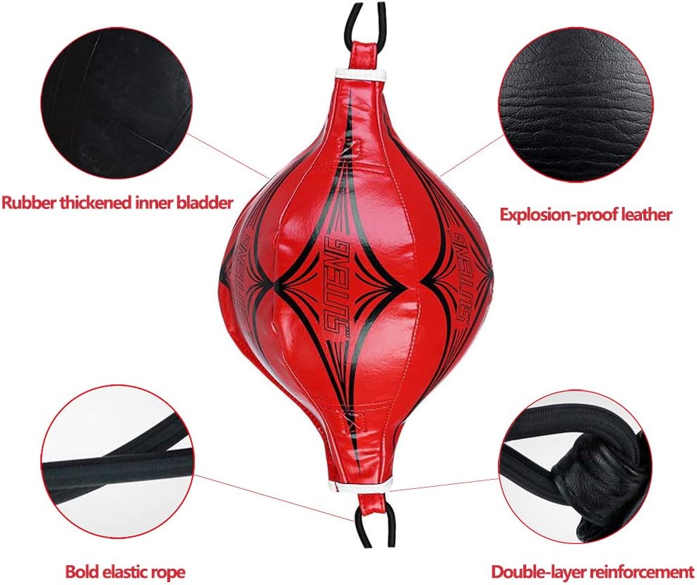 Sfeexun Double End Punching Bag, Boxing Speed Ball with Air Pump and A Pair of Hand Protectors, Speed Training Bag Perfect for Gym MMA Boxing Sports Adult Kids Men Women (Black&Red) : Sports & Outdoors