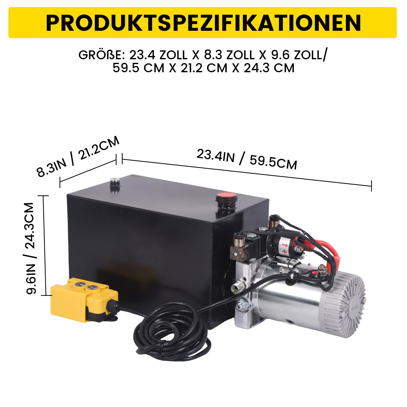 Groupe hydraulique à double action 15 l 12 V 1600 W Pompe hydraulique pour chariot élévateur, plate-forme élévatrice
