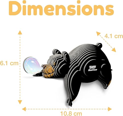 Miniatura 3 de Eugy Black Bear - Rompecabezas 3D de 24 piezas ecológico para niños, niñas y niños a partir de 6 años