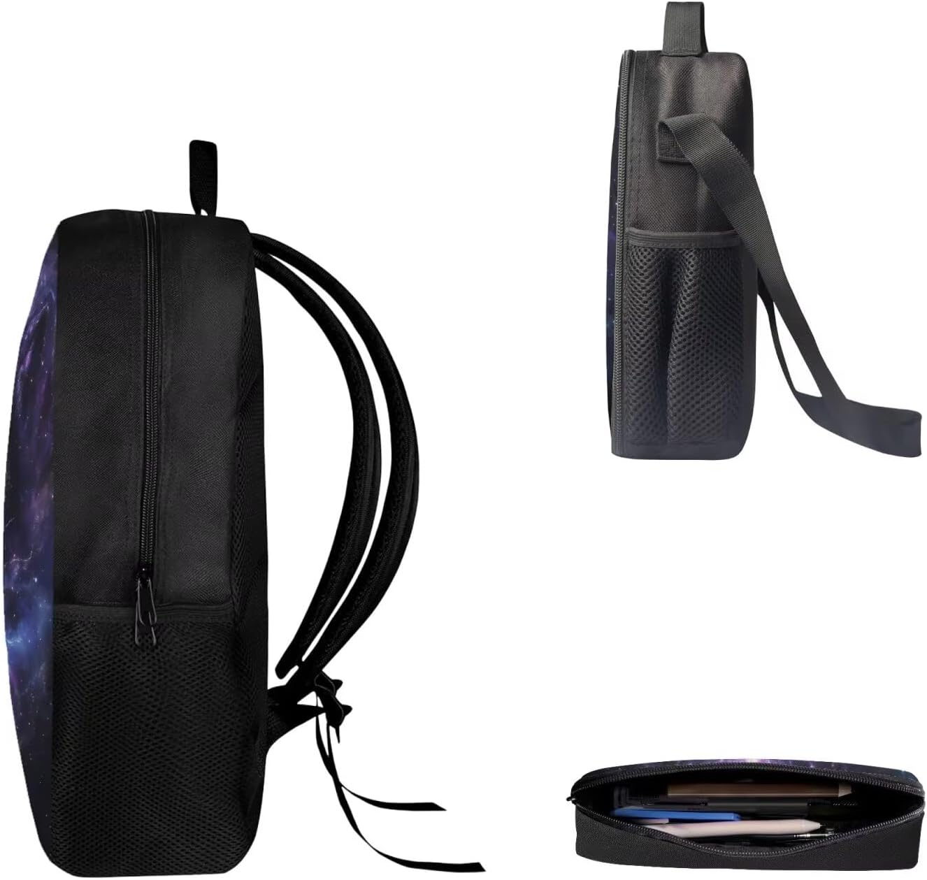AFPANQZ Kids Backpack 3 Pieces Set Large Capacity School Bags with Heat Insulated Lunch Bags Small Pencil Bags 3 Pack image 3