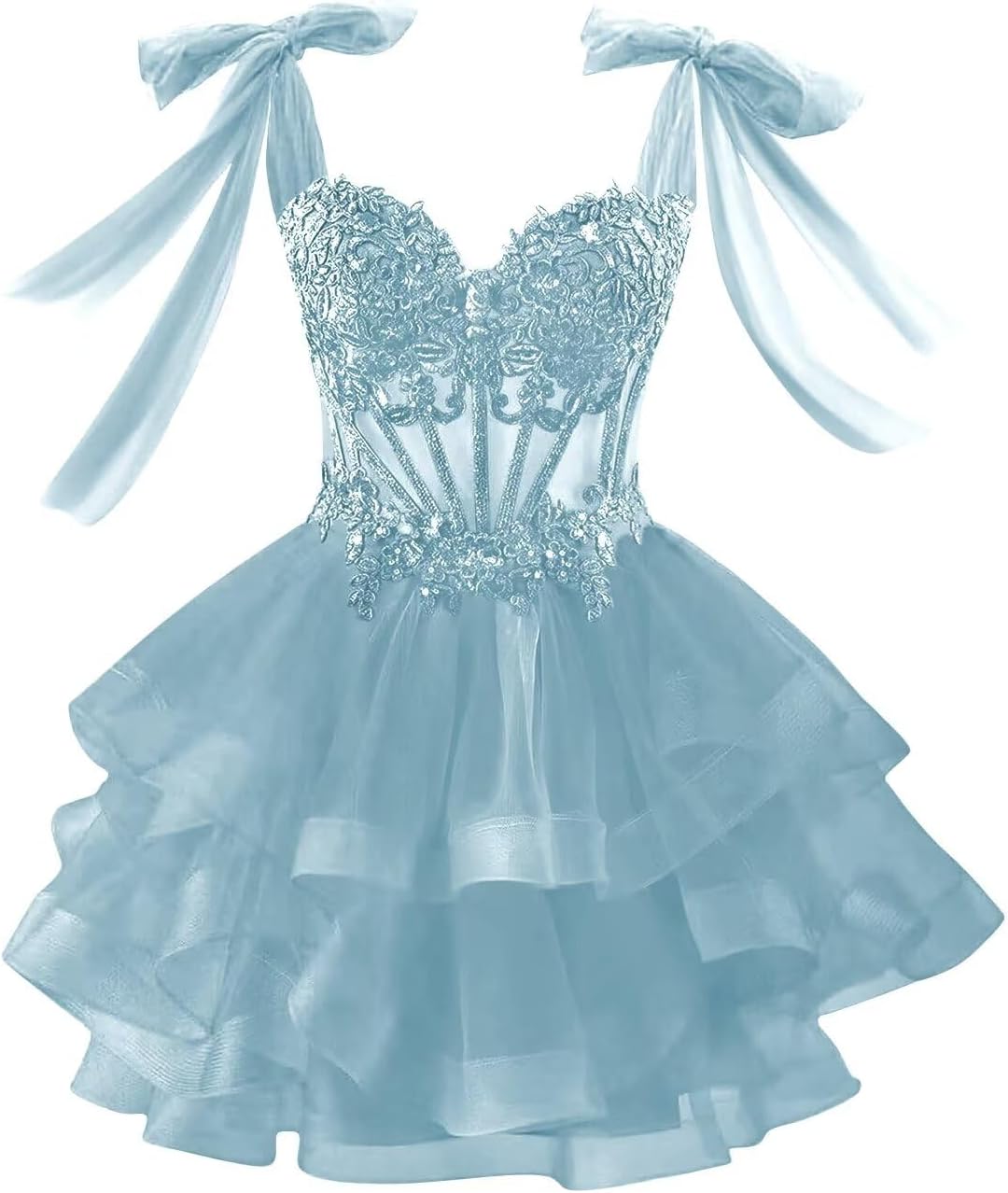 Tiered Tulle Short Homecoming Dresses 2025 for Teens Lace Applique Sweet 16 Prom Dress Formal Cocktail Party Gown