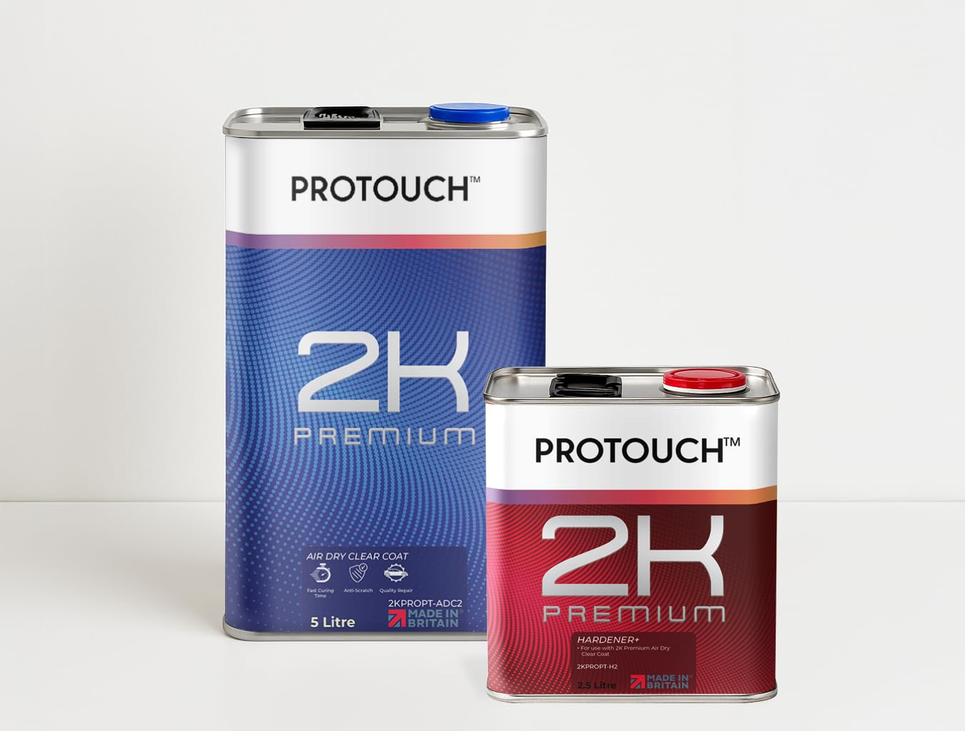 PROTOUCH 2K Premium Air Dry Clearcoat 7.5L Kit, 5L Clearcoat with 2.5L Hardener, Ultra-Fast Drying, High Gloss Finish
