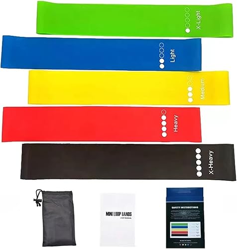 Miniatura 2 de Juego de bandas de resistencia, bandas de ejercicio, juego de 5 niveles de resistencia antideslizantes.