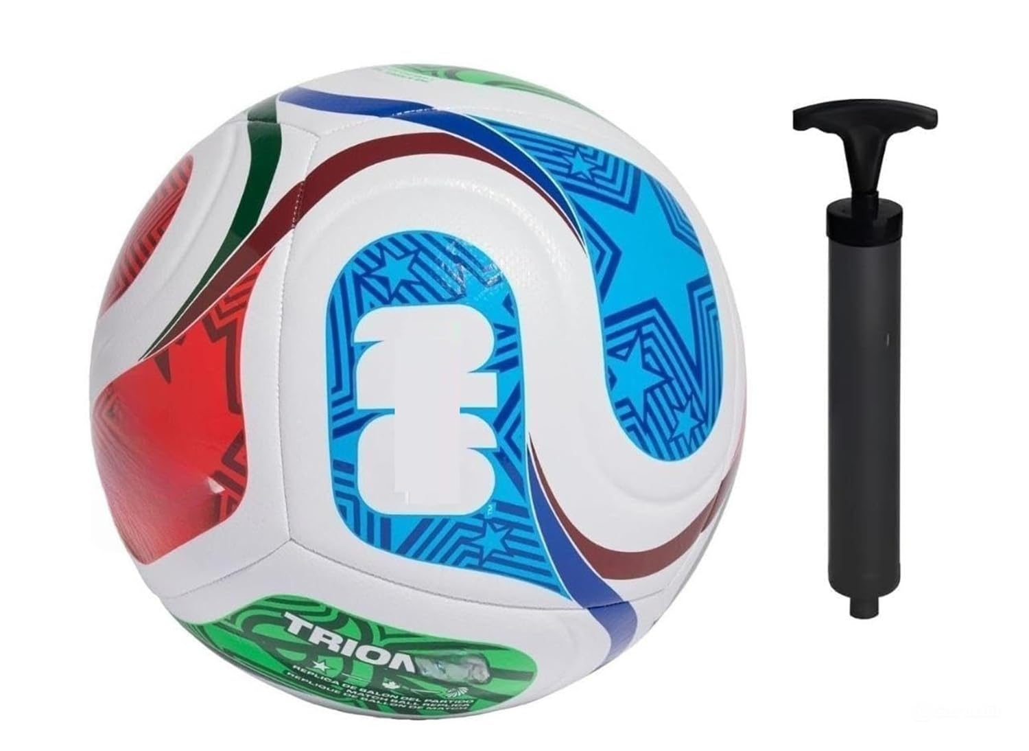 JTC Professional Size 5 Soccer Ball – 32 Panel Hand-Stitched Football, Official Weight Training & Match Ball with Pump and Needle (Qatar Blue)-image-4