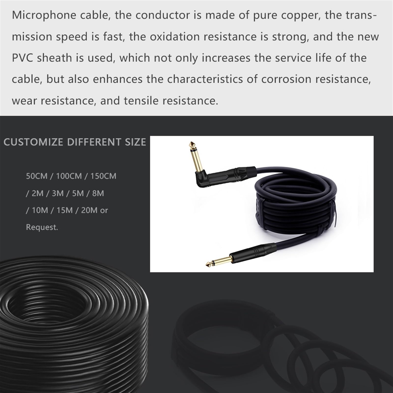 Zrównoważony Aux Jack 6,35 mm Mono Jack męski na kąt prosty 6,35 mm męski kabel do miksera AMP czarny i czerwony 1 szt. (czarny czarny, 1 m)