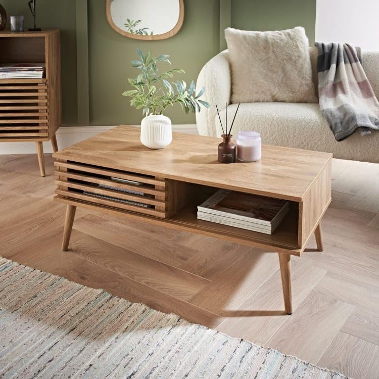 B12 Eye-catching Mango Wood Finish Axel Coffee Table Urban and Natural looking coffee table Accent your living room W100 x D50 x H40.4cm (Approx.)