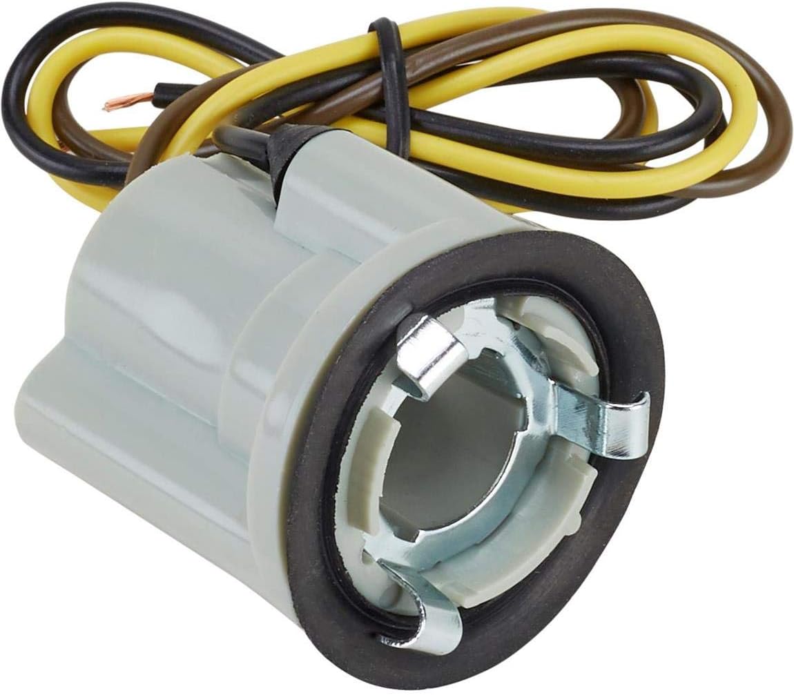 Speedway Motors Brake & Turn Signal Light Socket Wiring Pigtail, Double-Filament Outer Stop, Turn and Park Light Function, compatible with 69-74 Chevy Camaro and Nova, Sold as Each