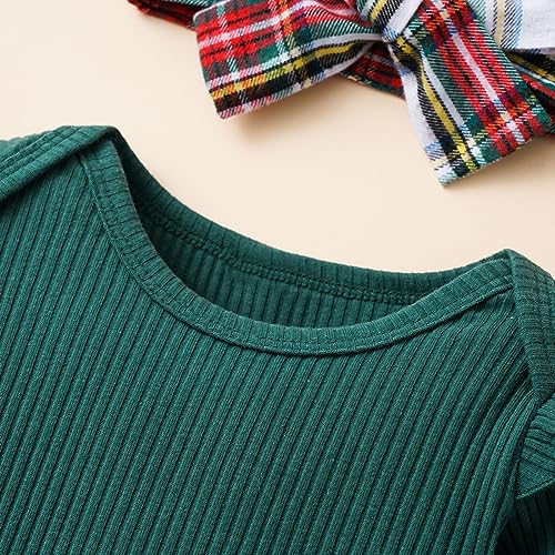 Mubineo Baby Girl Christmas Clothes Plaid Outfits Long Sleeve Romper Overall Skirt Dress Cute Newborn Outfit4
