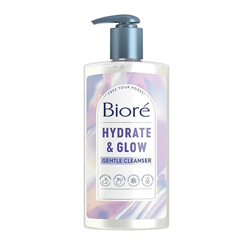 Miniatura 1 de Biore Hydrate & Glow - Jabón facial suave para piel seca, piel sensible, dermatológicamente probado, sin fragancia, SLSSLES limpiador facial sin