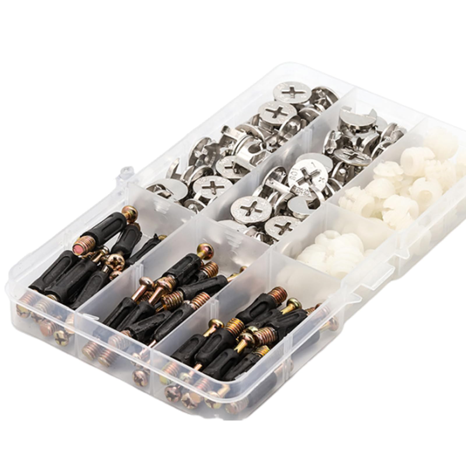 Msioytog Multicolor 108Pcs Cams Metal Fasteners Cams Fastener Set Hardware Part Assortment For Efficient & Strong Connection Hardware Part Assortment