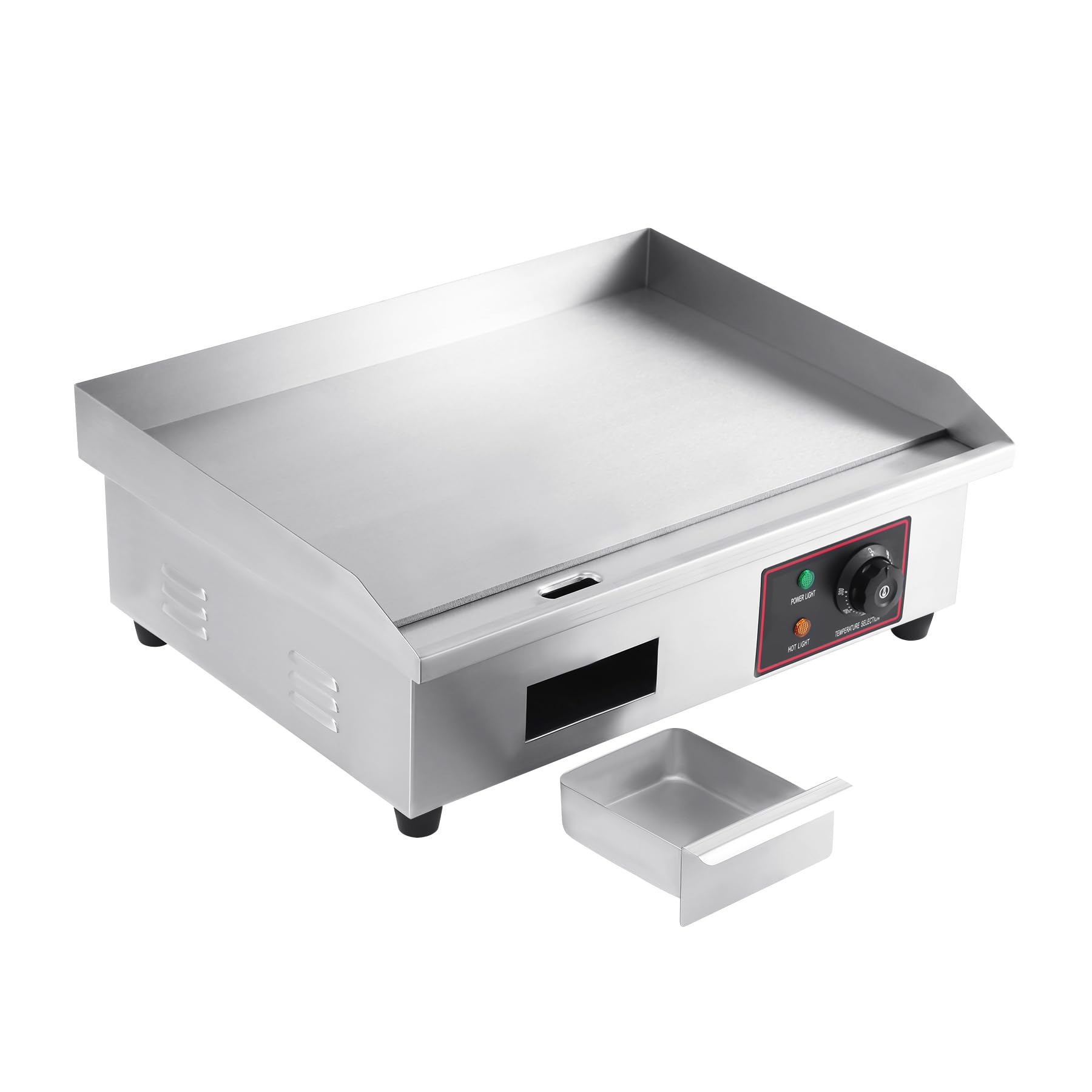 3000W Elektrischer Grill, Arbeitsplattengrillplatte Grillplatte Edelstahl Elektro Grill 55 x 36 cm für Balkon & Indoor, Stufenlos 50-300 °C