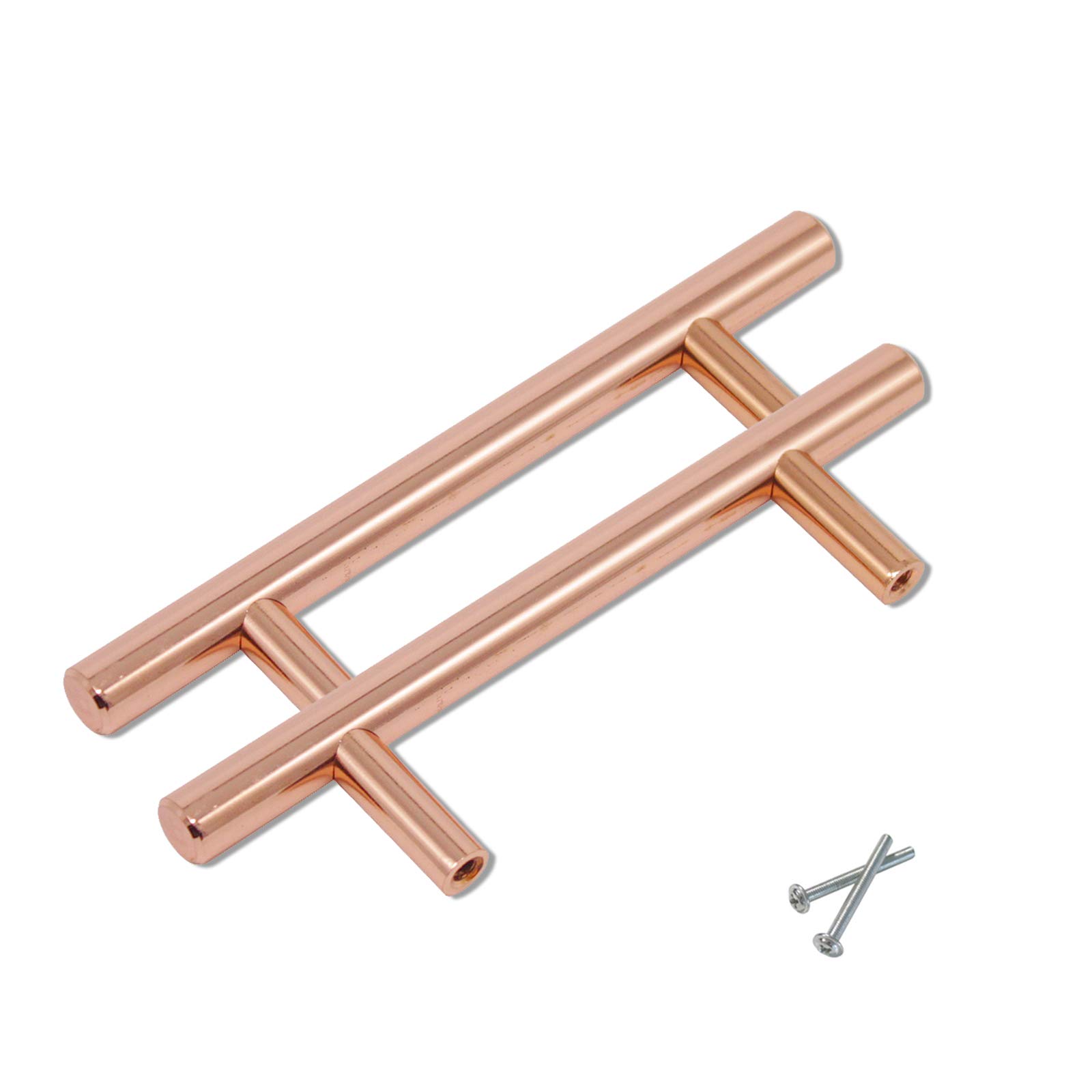 Fashion Furniture Direct 15 Pack Rose Gold Cabinet Pulls and Handles,Copper Stainless Steel Drawer Pulls,3 inch Hole Centers Kitchen Hardware Pulls,Solid Bedroom Pulls