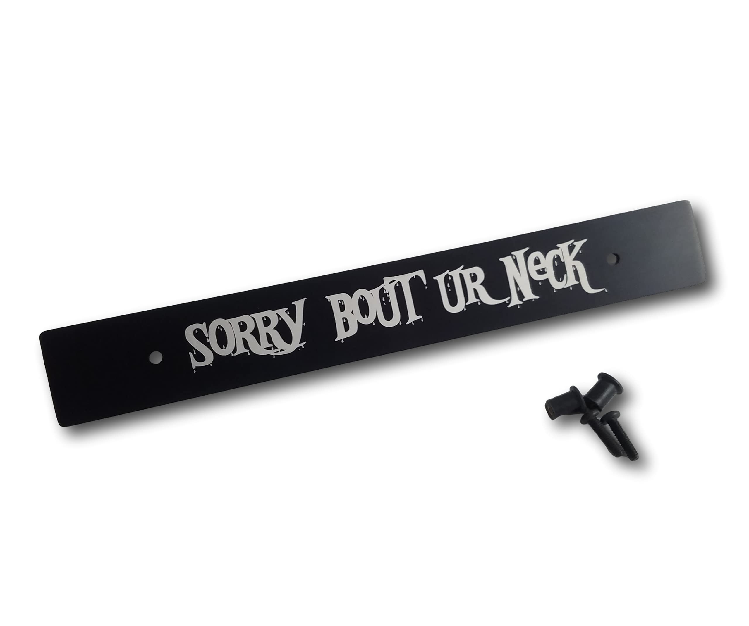 SpeedFreakCNCSpeedFreakCNC Aluminum Black Front License Plate Delete w/Sorry Bout Ur Neck Fully Laser Engraved