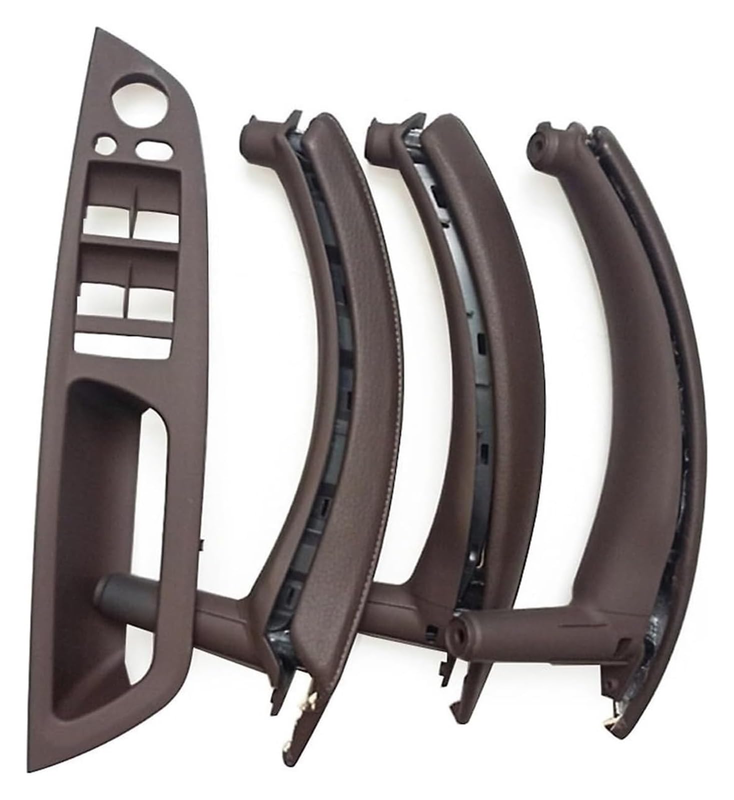 FANGZIQQ for X5 X6 E70 E71 E72 2007-2013 Inner Panel Pull Trim Leather Outer Cover Set Car Inner Door Handle(Lhd Moka 7pcs Set)