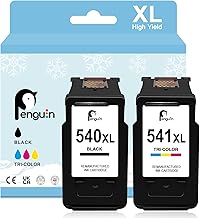 Penguin PG-540XL CL-541XL Black and Colour for Canon 540 XL 541 XL for MG3200 MX395 MX475 TS5151 TS5150 MG3600 MG3650 MG4250 MG2150 MG3100 MG3150 Printer Ink Cartridge Replacement