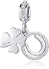 Lucky Charm Compatible with Pandora Charm Bracelets Clover Owl Dreamcatcher Horseshoe Animal Silver Pendant for Women Birthday