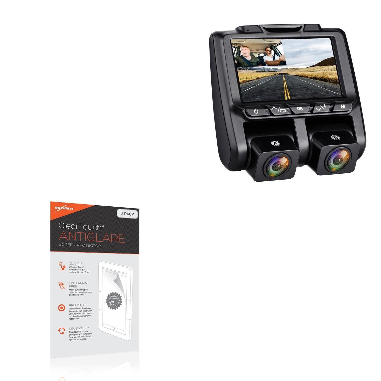 BoxWave Screen Protector Compatible with CamPark CE45 - ClearTouch Anti-Glare (2-Pack), Anti-Fingerprint Matte Film Skin