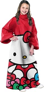 Northwest Hello Kitty Smitten Youth Silk Touch Comfy Throw Blanket with Sleeves, 48