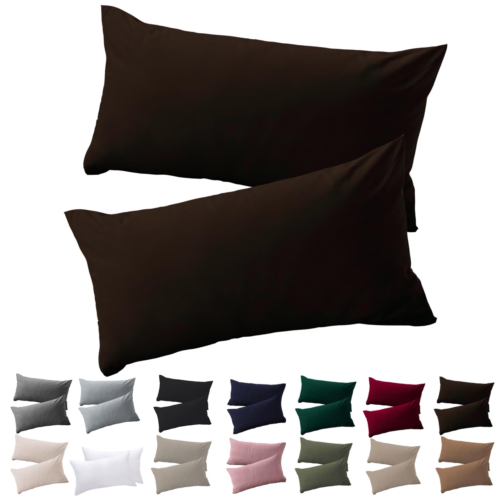 Soifox 2er Set Kissenbezug Mikrofaser weich und angenehm bügelfrei & knitterfrei
