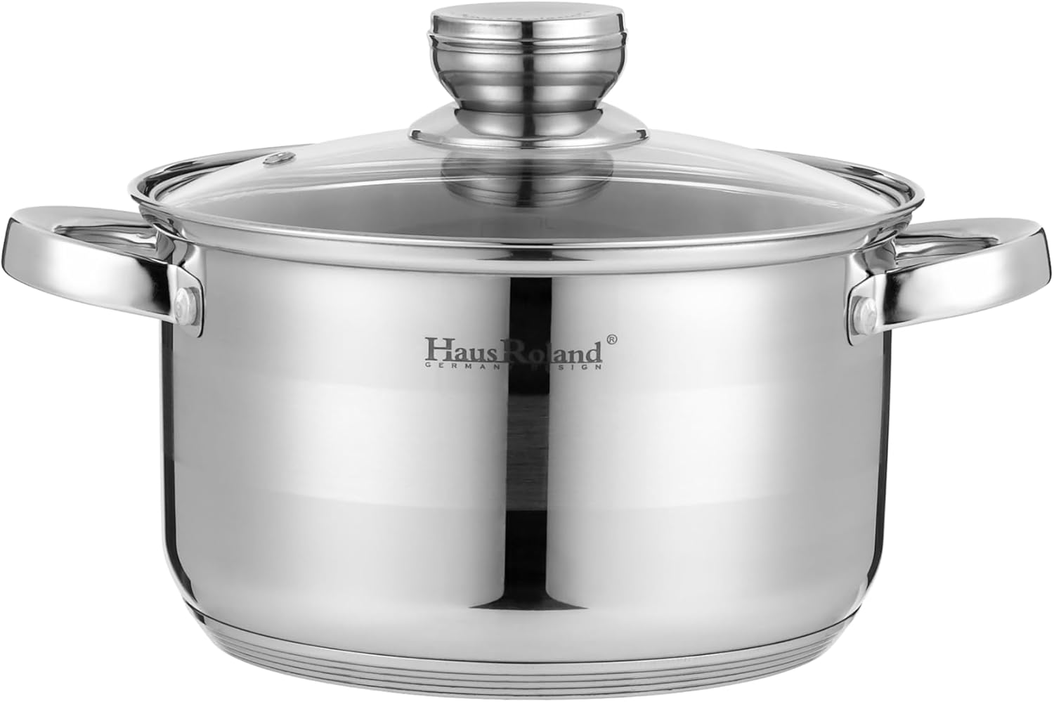 6-Piece Stainless Steel Cookware Set (3Qt, 4Qt, 5.25Qt) with Tempered Glass Lid